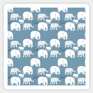 Blue Elephant Pattern Sticker